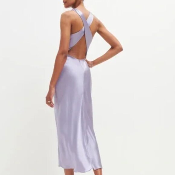 NWOT Reformation Casette Silk Midi Dress Sz4 Aura - Picture 2 of 8